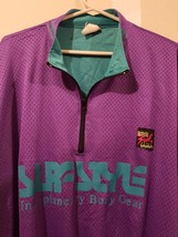 Vintage 90s Surf Style Windbreaker PURPLE And Teal Pullover Size OSFA - £51.13 GBP