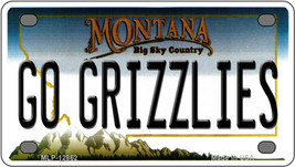 Go Grizzlies Montana Novelty Mini Metal License Plate Tag - £11.72 GBP