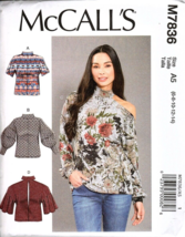McCall's M7836 Misses 6 to 14 Easy Fitted Pullover Tops Uncut Sewing Pattern New - $14.86