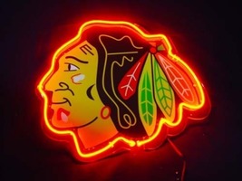 Brand New NHL Chicago Blackhawks Football Neon Light Sign 10&quot;x8&quot; [High Q... - £54.29 GBP
