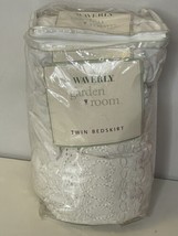 New - Twin Waverley Garden Room Bed Skirt Dust Ruffle - White Eyelet Emb... - $29.98