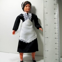 Dressed Maid Victorian Lady Doll 11 1102 Black/White Caco Dollhouse Miniature - £27.40 GBP