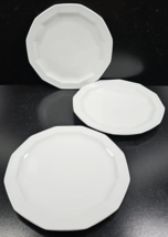 3 Rosenthal Polygon White Luncheon Plates Set Hotel Restaurant Ware Germany Lot - £55.63 GBP