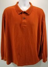QQ) St. Johns Bay Bay Sueded Jersey Long Sleeve Cotton Polo Shirt XL Orange - $12.86