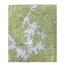 Betsy Drake Lake Martin, AL Nautical Map Fleece Throw - £54.48 GBP