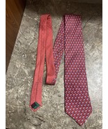 Men&#39;s Vintage Tommy Hilfiger Red Pink Silk Tie Necktie Sailboat Seagull - $41.01 CAD