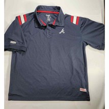 Atlanta Braves Men&#39;s Stitches Polo Shirt Size XL Navy-Blue Embroidered Logo A - £18.41 GBP