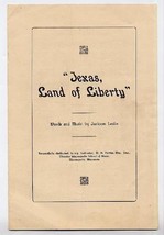 TEXAS Land Of Liberty  Proposed Texas State Song Jackson Leslie 1925 Bro... - £31.24 GBP