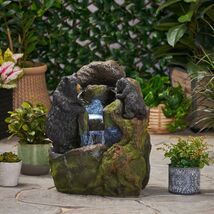 Handcrafted Moss &amp; Black Floor Fountain (23.75") - $246.99