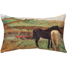 Edgar Degas Horses in a Meadow Throw Pillow, Complete with Pillow Insert - £29.40 GBP