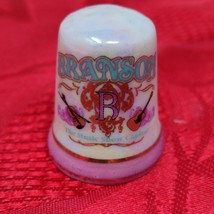 Branson Missouri Thimble Iridescent Collectible Souvenir Ceramic Music Pink - €5,16 EUR