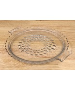 Vintage Jeannette Glass Cube Pattern Round Handled Tidbit Tray Clear 8.25&quot; - £11.43 GBP