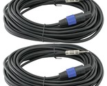 2 50Ft Feet Foot Speakon Style To 1/4&quot; Speaker Cables Cords Dj Pa Pair 1... - $47.99