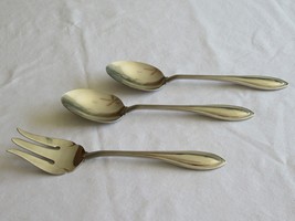 Oneida Stainless Arbor / American Harmony Serving Lot Solid Spoon Meat Fork - £11.19 GBP