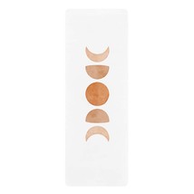 Moon Cycle Gold and White Rubber Yoga Mat Waxing Moon Waning Moon, Yoga gifts Go - £47.44 GBP