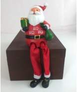 Santa Claus Shelf Sitter Dangling Legs Holding Present &amp; Sack Christmas ... - $213.34 MXN