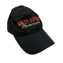 Harley Davidson Medium Black Fitted Cotton Ball Cap Embroidered Logo - £11.46 GBP