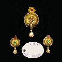 22Kt Massiv Gelbgold Antik Halskette Ohrringe Damen Anhänger Set 21.410 ... - $2,911.90