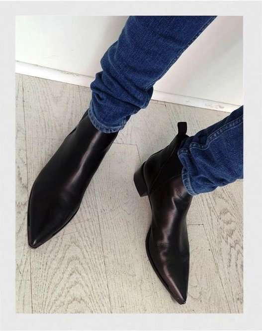 New Handmade Black Pointed Toe Leather Formal Chelsea Business Boot For ... - $149.99+