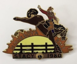 1980 Stacy Minnesota 5M7 Lions Club Enamel Lapel Pin Bronc Horse Rodeo C... - £11.99 GBP