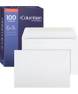 6 X 9 Booklet Envelopes, Windowless, White, Gummed Closure, Mailing Enve... - $17.28