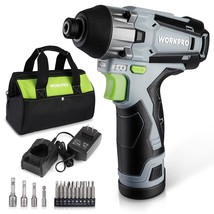 WORKPRO Cordless Impact Driver Kit, 1/4 Hex Electric Impact Drill/Driver... - £77.52 GBP