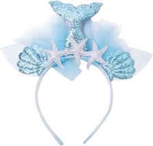 Glitter Mermaid Tail Headband Tulle Hair Band for Women Girls Party Headwear Hal - £19.92 GBP