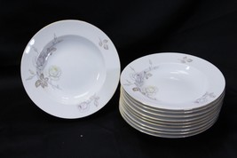 Johann Haviland Dawn Rose Rim Soup Bowls 8 1/4&quot; Lot of 10 - $47.03