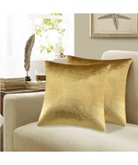 Gigizaza Gold Sq\. Couch Pillow Covers, Decorative Throw Pillow Covers 1... - $53.43 CAD