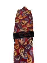 Steven Land Men&#39;s Tie and Hanky Red Blue Orange Beige Hi-Density 3.25&quot; Wide - £21.52 GBP
