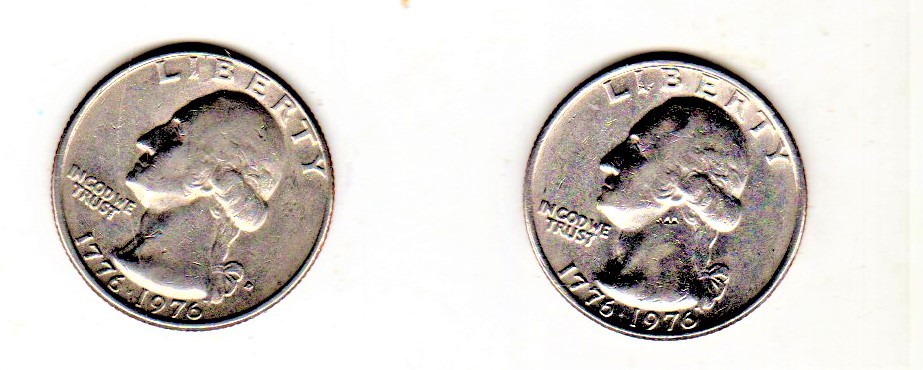 U S Coin -Washington Quarters 1776 - 1976 Bicentenial Plaine & D mint Mark - $20.00