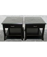 Matched Pair of Decca Two-Tier End Tables with Drawer and Glass Tops 28&quot;... - $271.65 CAD