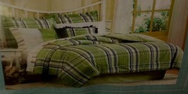 Cannon Green Spencer Plaid Comforter Set - King Size - Brand New In Package - £116.80 GBP