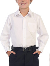 Boy&#39;s Classic Fit Long Sleeve Button Down Kids White Dress Shirt - 14 - £9.27 GBP