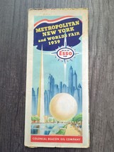 1939 Esso Colonial Beacon Road Map New York World&#39;s Fair Manhattan Westchester - £22.34 GBP