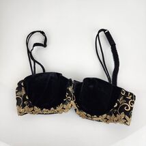 Delicates Bra Velvet Black &amp; Beige Lace 36A  WPL# 11935 - $9.89