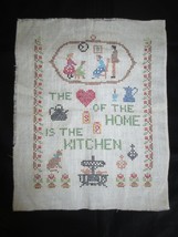 Vtg. Unused The Heart Of The Home Stamped Cross Stitch Linen Sampler - 12&quot; X 15&quot; - £10.36 GBP