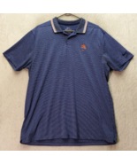 Nike Golf Polo Shirt Men&#39;s Large Navy Striped Dri Fit Short Sleeve Logo ... - £18.18 GBP