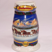 COLLECTIBLE BUDWEISER STEIN YEAR BEER MUG Holidays In The Mountains 2000... - $216.72 MXN
