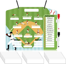 37 Pcs Baseball Lineup Board for Dugout, Dry Erase Coach Lineup Board, Premium T - £25.99 GBP