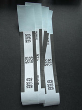 5 - Black $25 Cash Money Self-Sealing Straps Currency Bands  - £0.94 GBP
