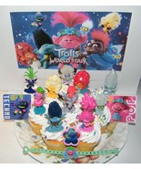 Trolls World Tour Movie Cake Toppers 14 Set with 10 Figures, 2 Stickers ... - £12.78 GBP