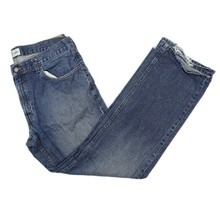 Levis Signature Mens Straight Leg Destroyed Distressed Blue Jeans Size 36x32 - £15.54 GBP