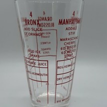 Clear Glass Cocktail Shaker Mixer Drink Measure Red Recipe Instruction on Glass - £8.35 GBP