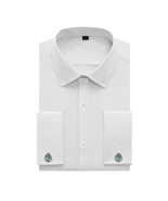 Men’s Regular Fit Button Down Textured Pattern Cufflinks Dress Shirt 2XL - $18.00
