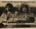 Outrageous Fortune Print Ad Vintage Bette Milder Shelley Long TPA3 - £4.66 GBP