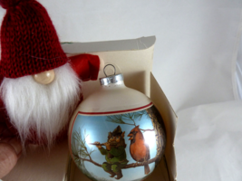 Vesta Vintage Christmas Ornament Cardinal &amp; Gnome + felt gnome - $9.89