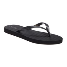 Abound Women Beach Pool Flip Flop Thong Sandals Leyo Size US 7 Black PVC - £9.34 GBP