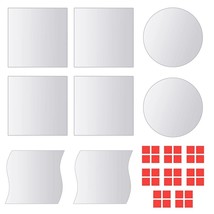 vidaXL Glass Mirror Tile Set 8-Piece Transparent Rectangular Tiles - $106.33 CAD