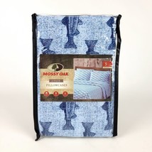Mossy Oak 2 Pack Standard Pillowcases 20 x 30” Blue Fish Salmon Cabin Lodge New - £11.64 GBP